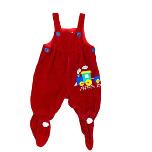 Vintage Baby Boy Corduroy Choo-choo Train Bib